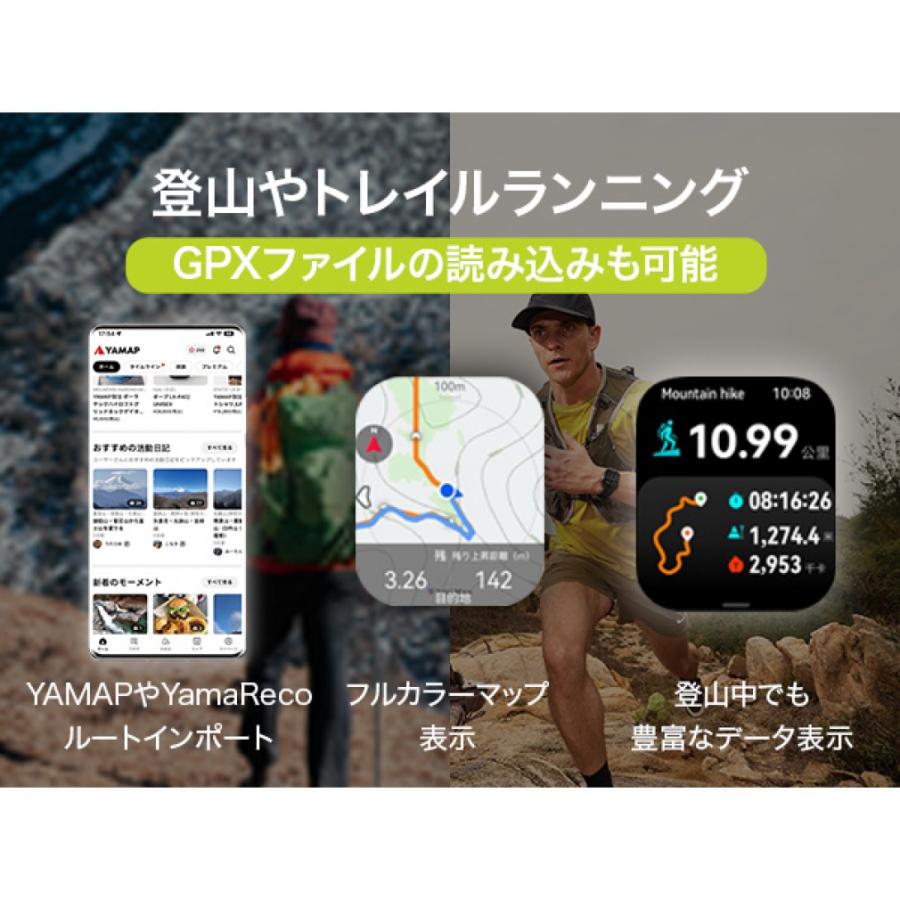 距離計 ファーウェイ WATCH FIT 4 Pro ブラック 時計 ゴルフナビ GPS 