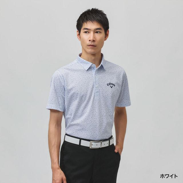 Callaway ゴルフウェア 半袖シャツ 総柄 ホワイト LL 新品未開封 Callaway（キャロウェイ） ゴルフウェア 半袖シャツ 秋 冬 かざあな