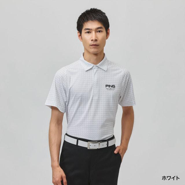 PING（ピン） ゴルフウェア 半袖シャツ 秋 冬 千鳥プリントハーフ