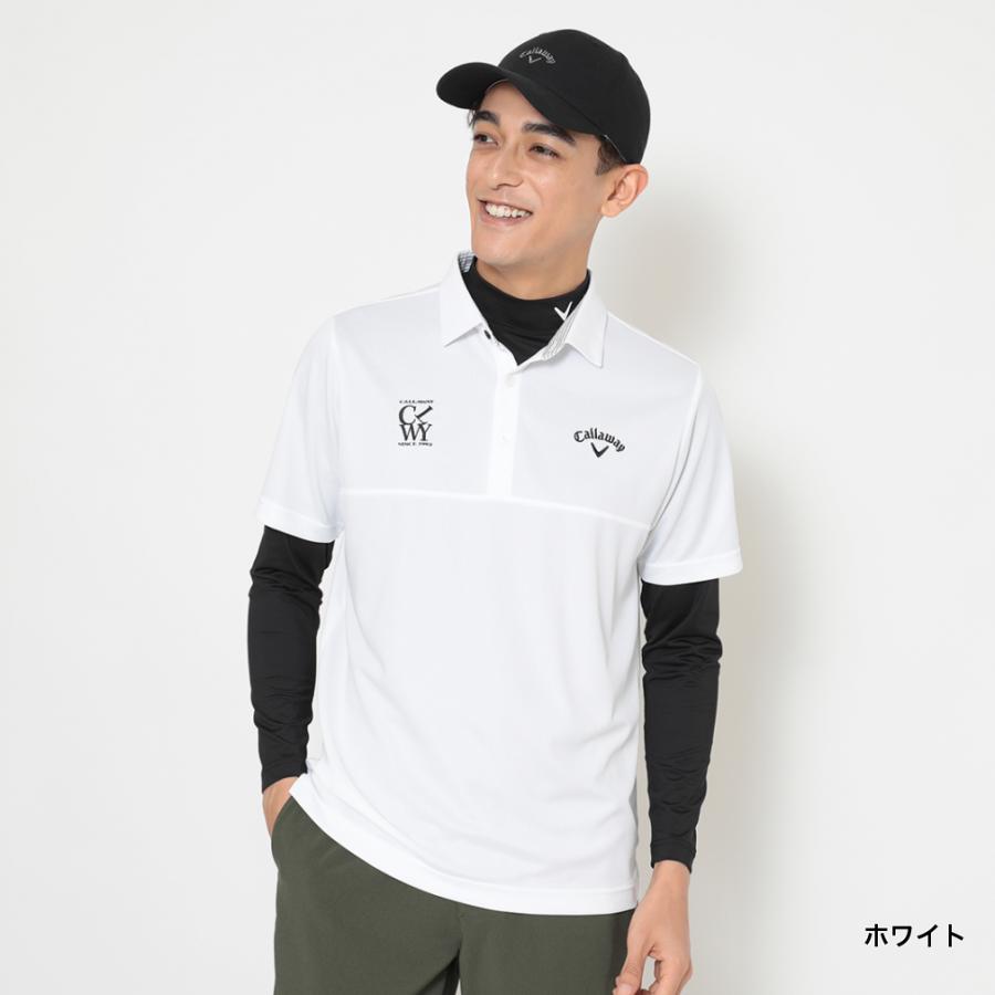 キャロウェイ レッドレーベル 長袖 ポロシャツ ウェア ホワイト LLサイズ CALLAWAY キャロウェイ 2024年モデル 長袖ポロシャツ 総柄
