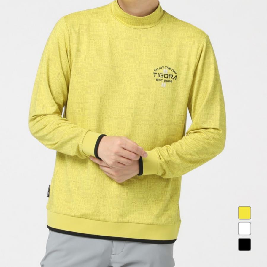 TIGORA ティゴラ ゴルフウェア 長袖シャツ 秋 冬 街並み柄