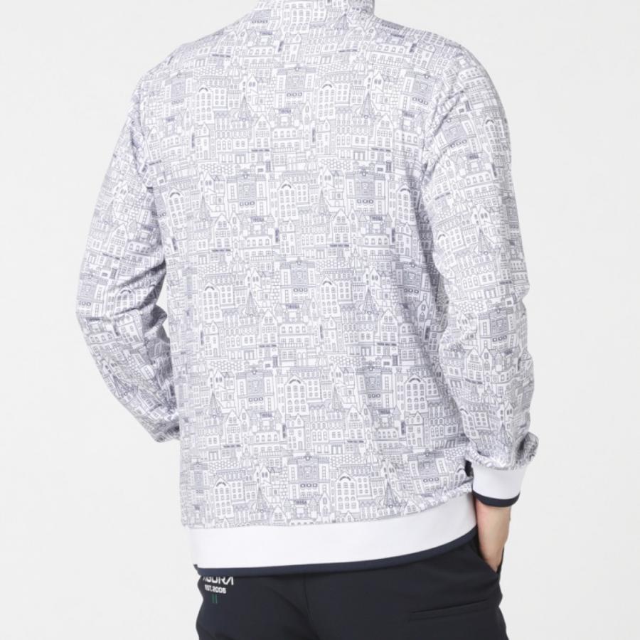 TIGORA（ティゴラ） ゴルフウェア 長袖シャツ 秋 冬 街並み柄 モック