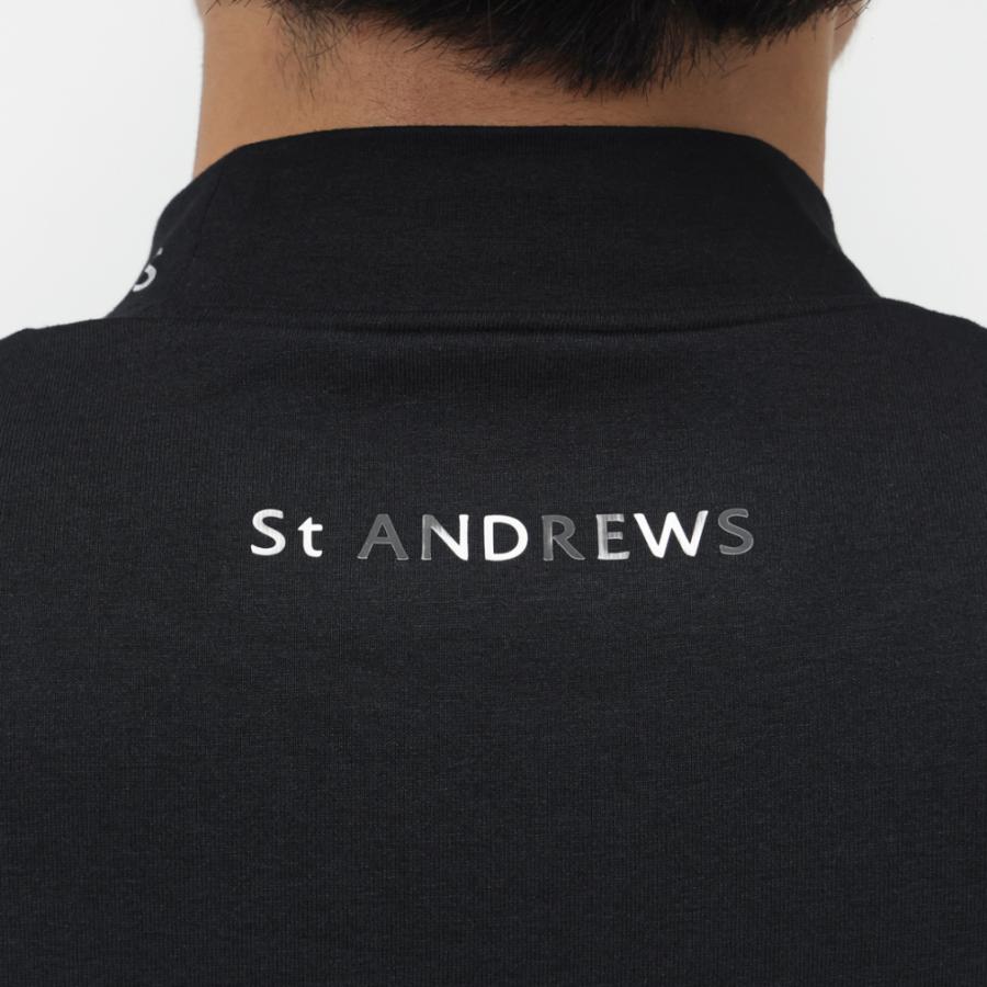 St ANDREWS セントアンドリュース ベア天竺ハーフジップハイネックシャツ St ANDREWS セントアンドリュース ゴルフウェア 長袖シャツ 秋 冬 ベア