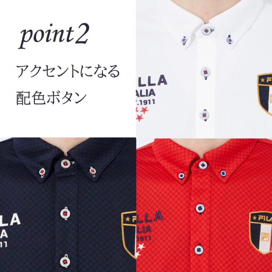 FILA（フィラ） ゴルフウェア 長袖シャツ 秋 冬 ジャガード長袖シャツ