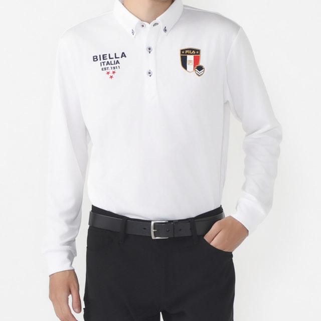 FILA（フィラ） ゴルフウェア 長袖シャツ 秋 冬 ジャガード長袖シャツ