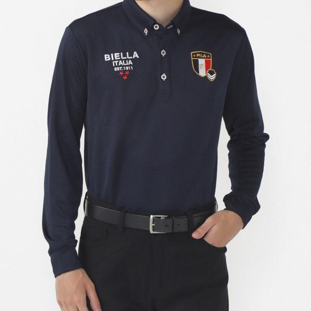 FILA（フィラ） ゴルフウェア 長袖シャツ 秋 冬 ジャガード長袖シャツ