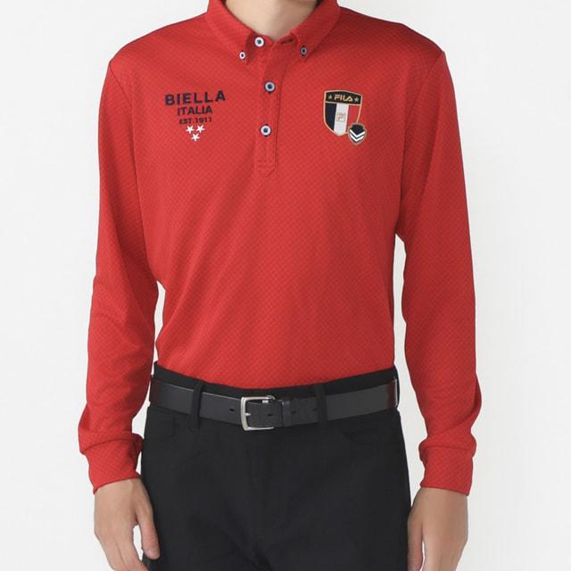 FILA（フィラ） ゴルフウェア 長袖シャツ 秋 冬 ジャガード長袖シャツ