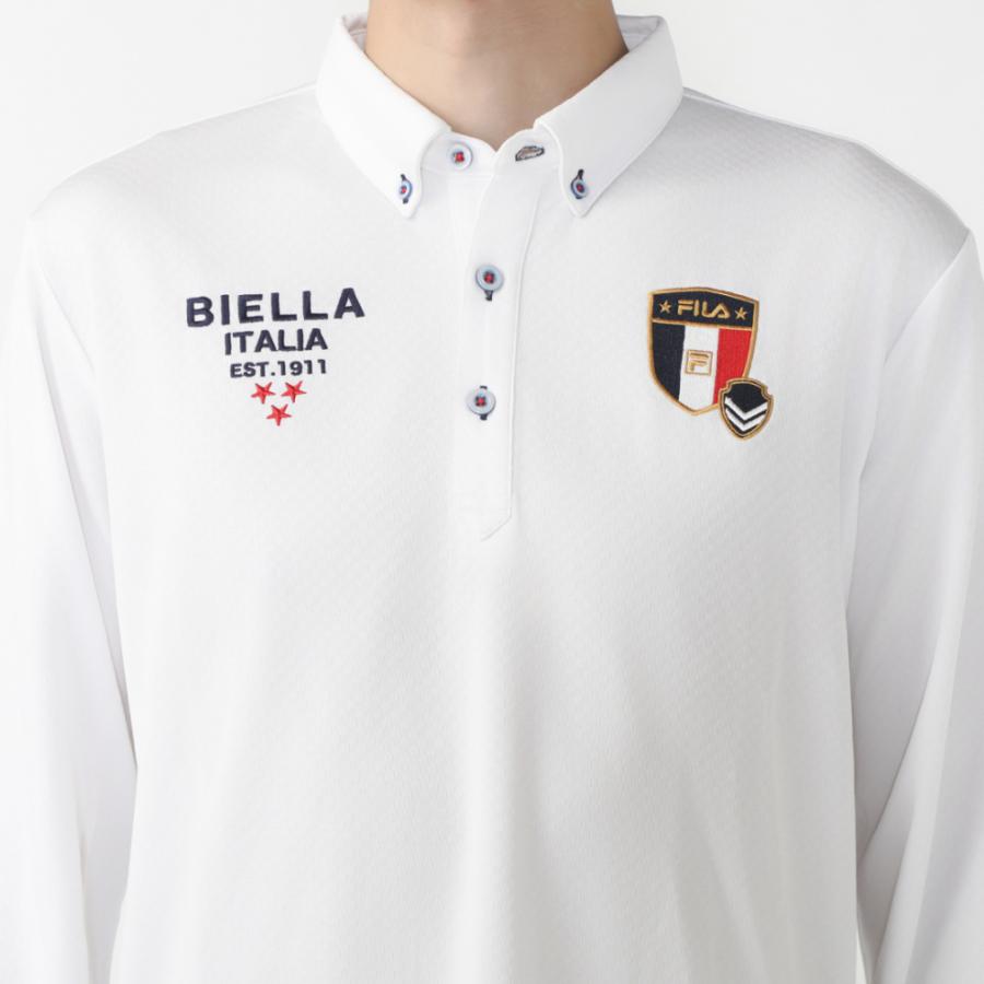 FILA（フィラ） ゴルフウェア 長袖シャツ 秋 冬 ジャガード長袖シャツ