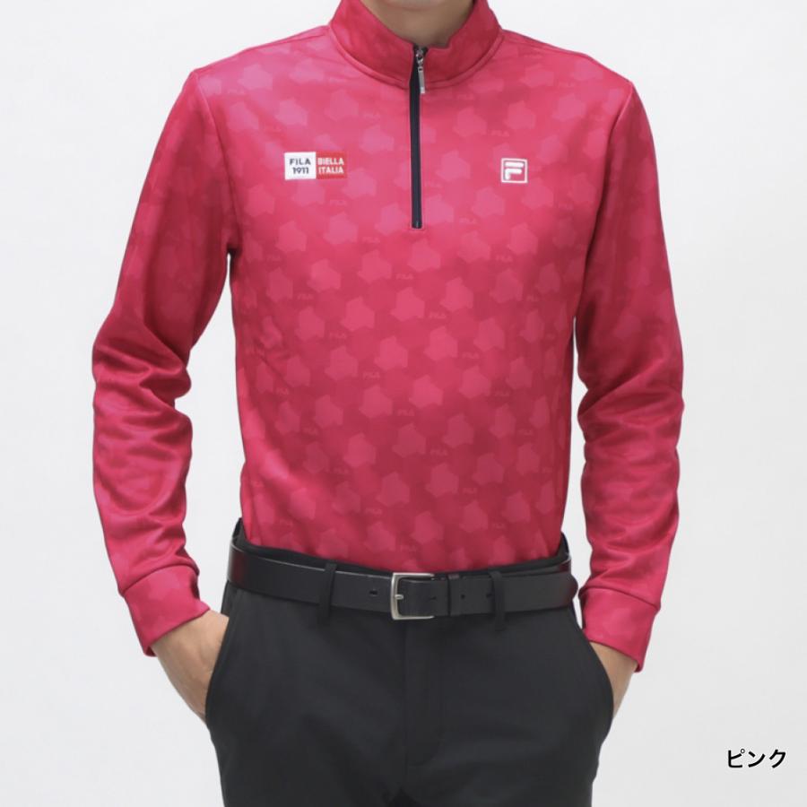 FILA（フィラ） ゴルフウェア 長袖シャツ 秋 冬 裏起毛長袖シャツ