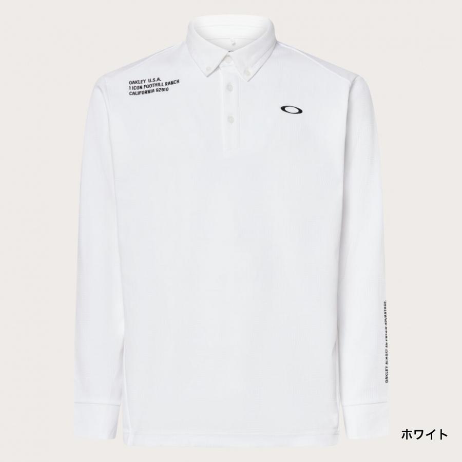 新品♚︎OAKLEY ホワイト長袖シャツ OAKLEY（オークリー） ゴルフウェア 長袖シャツ 秋 冬 OMBLE JQ LS