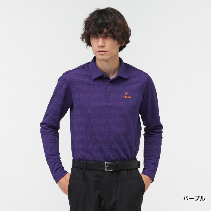 PING（ピン） ゴルフウェア 長袖シャツ 秋 冬 ロゴジャカード長袖