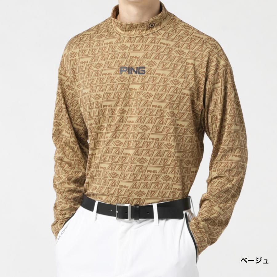 PING ピン ゴルフウェア 長袖シャツ 秋 冬 23FWAZnative柄