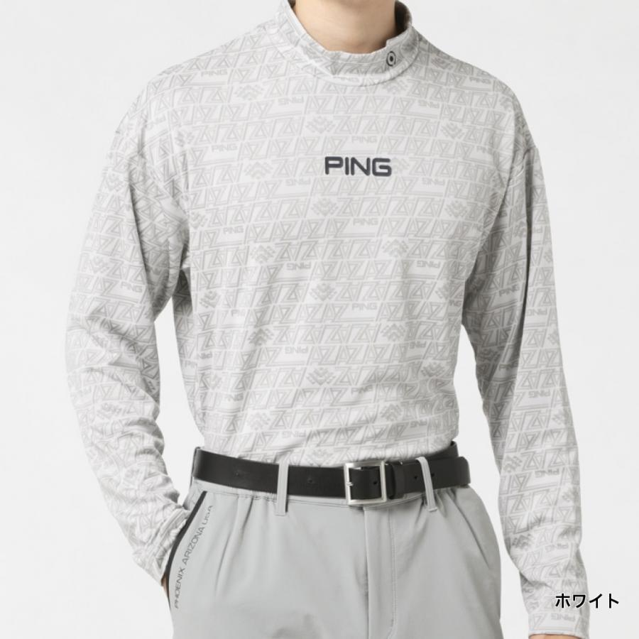 PING（ピン） ゴルフウェア 長袖シャツ 秋 冬 23FWAZnative柄