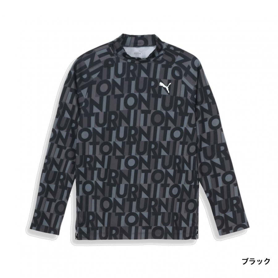 PUMA プーマ ゴルフウェア 長袖 シャツ 秋 冬 ストレッチカノコAOPスローガンLSモック 624920 メンズ : アルペングループ ...