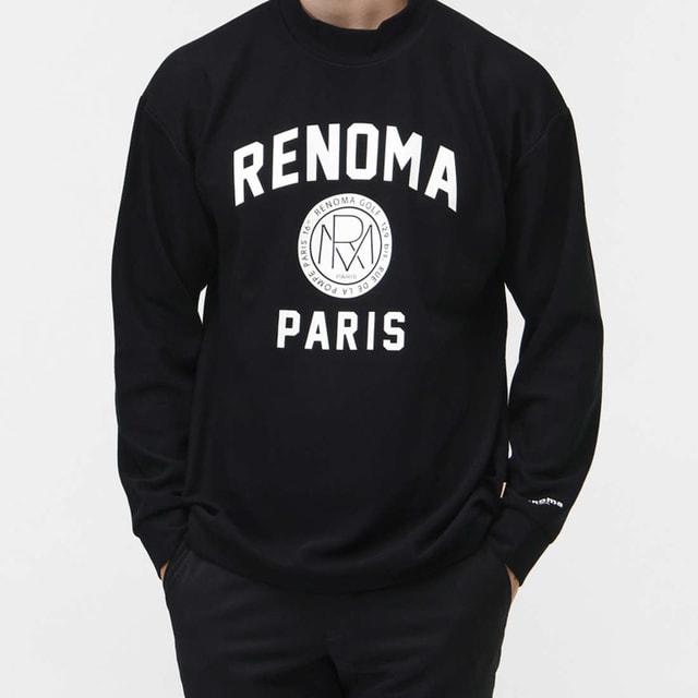 レノマ ゴルフウェア 長袖シャツ 秋 冬 BASIC COLLEGE LOGO MOCK NECK