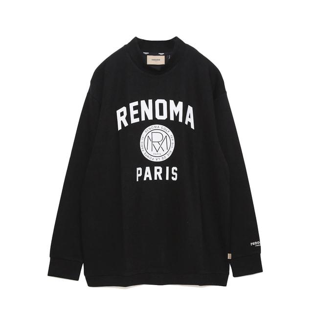 【新品未使用】renoma golf レノマゴルフ モックネックシャツ M レノマ ゴルフウェア 長袖シャツ 秋 冬 BASIC COLLEGE LOGO MOCK NECK