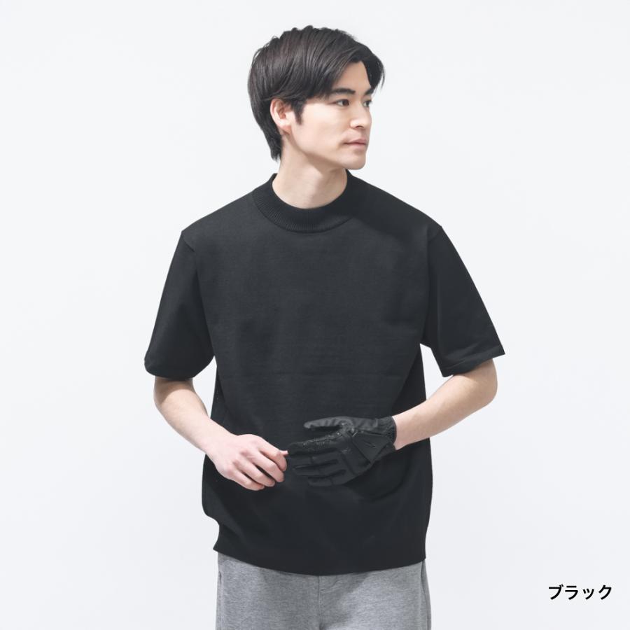 TIGORA 半袖　メンズM  黒 TIGORA（ティゴラ） ゴルフウェア 半袖シャツ 春 夏 モックネック半袖