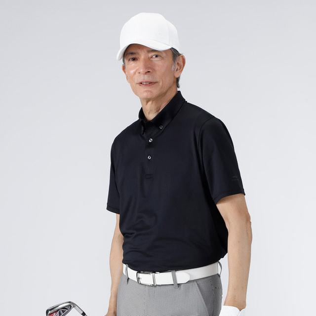 【美品】Club Haus ブラック ポロシャツゴルフウェア春夏 TIGORA（ティゴラ） ゴルフウェア 半袖シャツ 春 夏 iCOOLポロシャツ