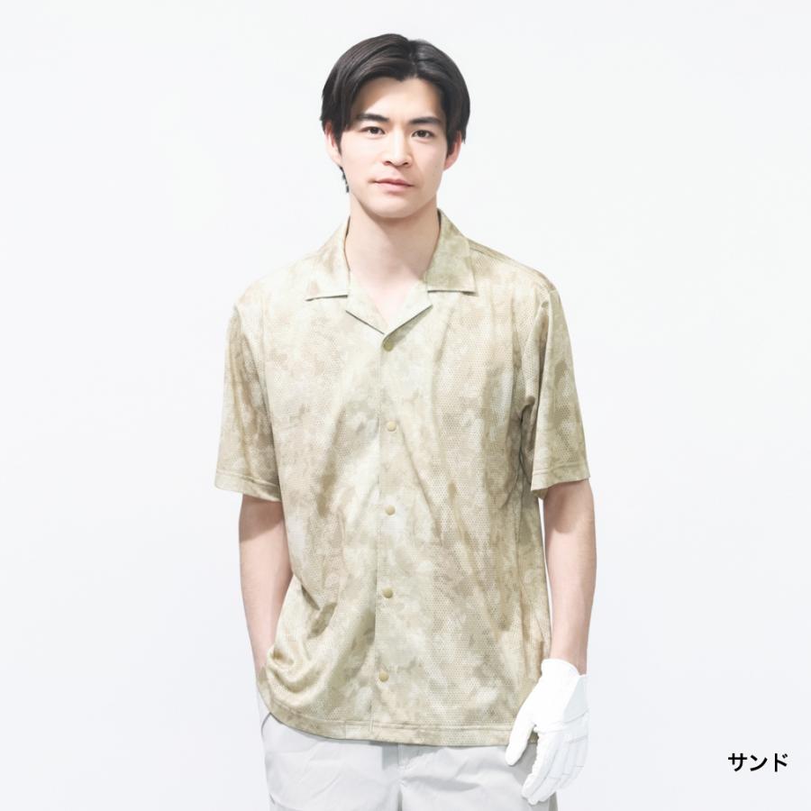 TIGORA（ティゴラ） ゴルフウェア 半袖シャツ 春 夏 通気メッシュ開襟