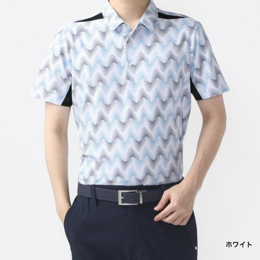 TIGORA（ティゴラ） ゴルフウェア 半袖シャツ 春 夏 遮熱幾何学柄