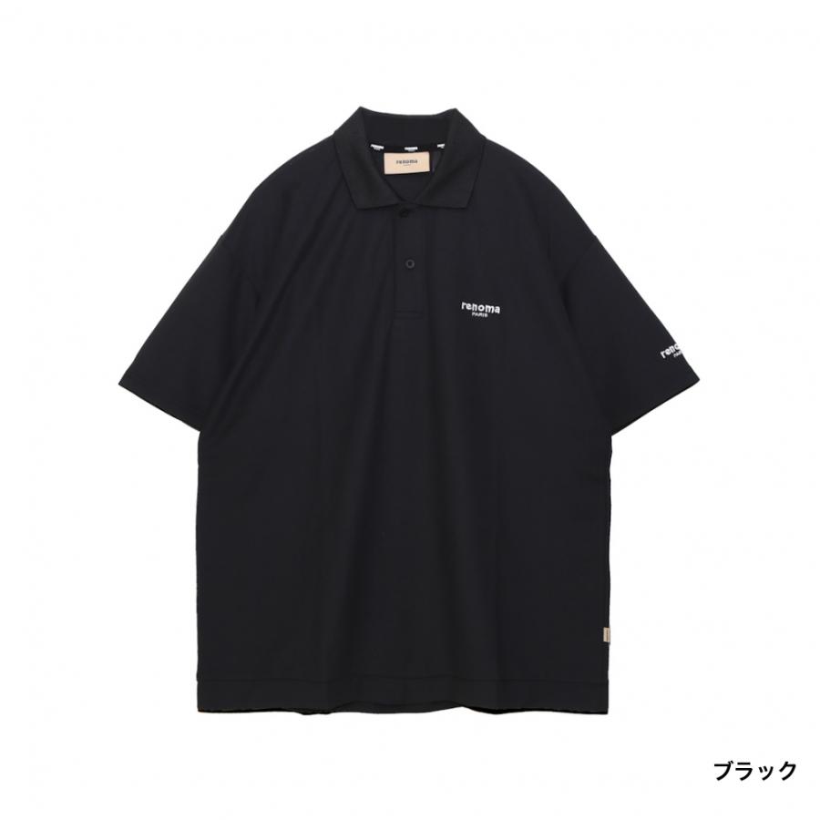 Mサイズ renoma ストライプシャツ golf レノマ レノマ ゴルフウェア 半袖シャツ 春 夏 BACK LOGO HALF ZIP S/S-SP
