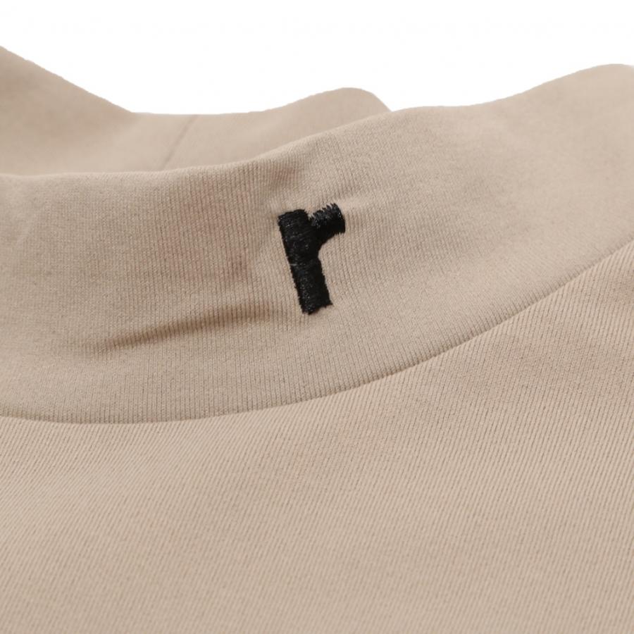 美品レノマrenomaゴルフ半袖モックネックSサイズベージュ レノマ ゴルフウェア 半袖シャツ 春 夏 VERTICAL LOGO MOCK NECK S/S
