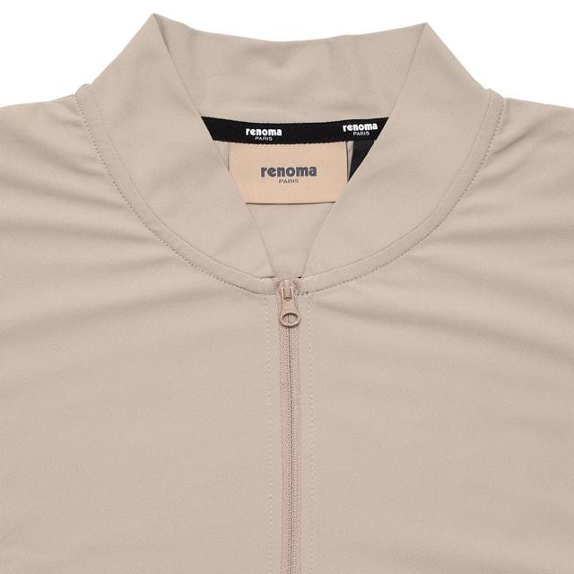 renomaゴルフ ハーフジップシャツ ベージュ レノマ ゴルフウェア 半袖シャツ 春 夏 BACK LOGO HALF ZIP S/S-SP