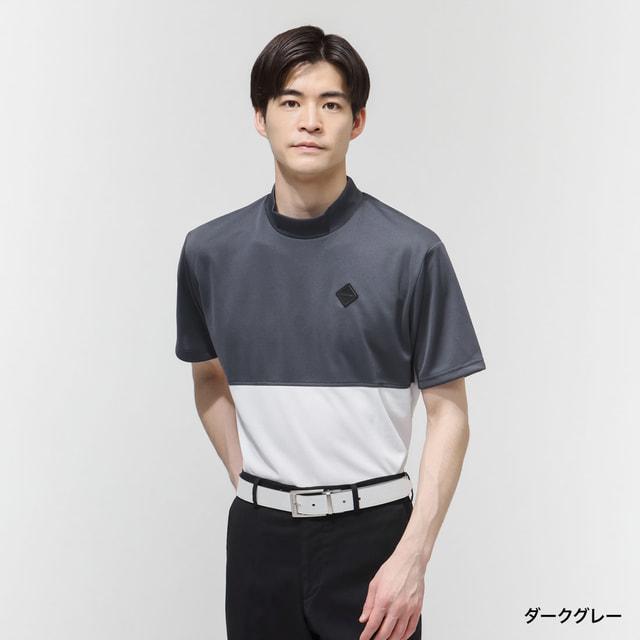 BRIEFING ブリーフィング 半袖シャツ グレー M ブリーフィング ゴルフウェア 半袖シャツ 春 夏 MS BI-COLOR HIGHNECK