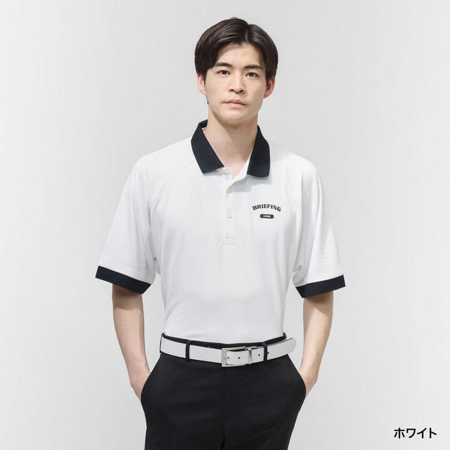 tk 　BRIEFING ゴルフシャツ ホワイトとオリーブ２着 ブリーフィング ゴルフウェア 半袖シャツ 春 夏 MS COLLEGE LOGO SHIRT