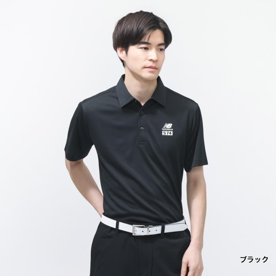 new balance golf メンズシャツ サイズ7 黒 New Balance（ニューバランス） ゴルフウェア 半袖シャツ 春 夏 S