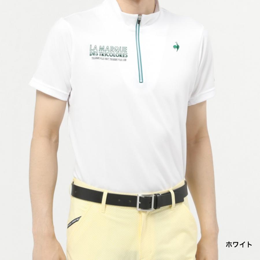 ルコックゴルフ ゴルフウェア シャツ 春 夏 EXcDRY ハーフジップ 半袖 シャツ QGMVJA27AP メンズ le coq GOLF｜alpen-group｜03