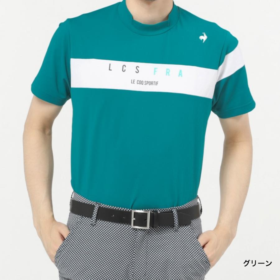 ルコックゴルフ ゴルフウェア シャツ 春 夏 EXcDRY モックネック 半袖 シャツ QGMVJA13 メンズ le coq GOLF｜alpen-group｜04