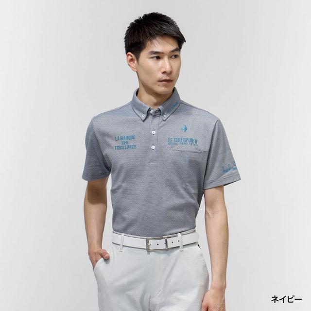 美品 RLX GOLF 半袖ゴルフポロシャツ グレー M L相当 速乾 ロゴ le coq sportif GOLF（ルコックスポルティフ ゴルフ） ルコック
