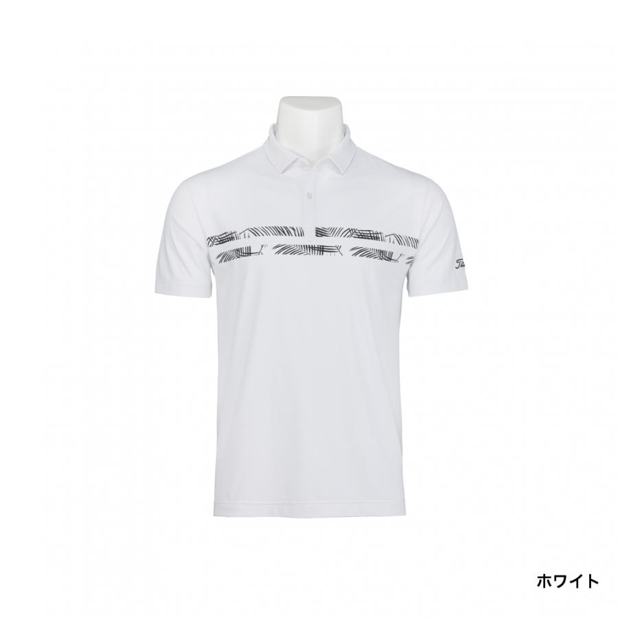 希少Titleist メンズ ゴルフシャツ ホワイト Titleist（タイトリスト） ゴルフウェア 半袖シャツ 春 夏 ベア天竺