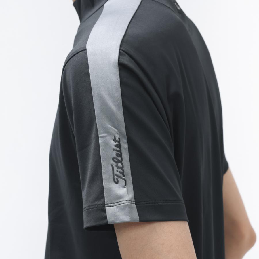 【新品】タイトリスト メルセデスベンツ モックネック シャツ グレー 【M】 Titleist（タイトリスト） ゴルフウェア 半袖シャツ 春 夏 メッシュ