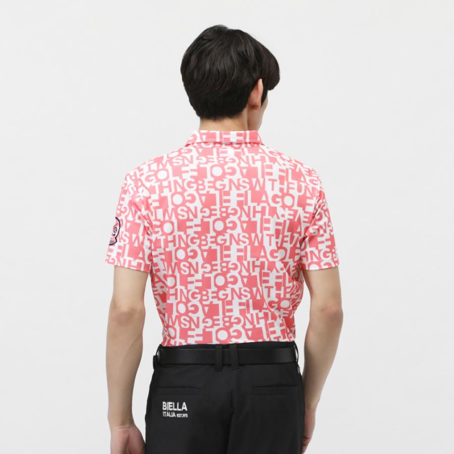 FILA GOLF ロゴグラフィックプリントホリゾンタルカラー半袖シャツ lg5 大きいサイズ FILA GOLF フィラゴルフ ロゴグラフィックプリント