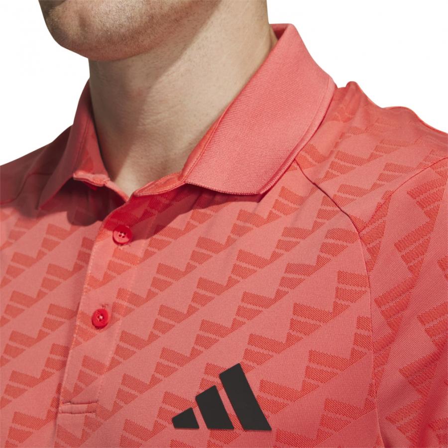 【k】adidas アイボリー ポロシャツ Mサイズ adidas アディダス ゴルフウェア IKJ53 HEAT.RDY BOSジャガード