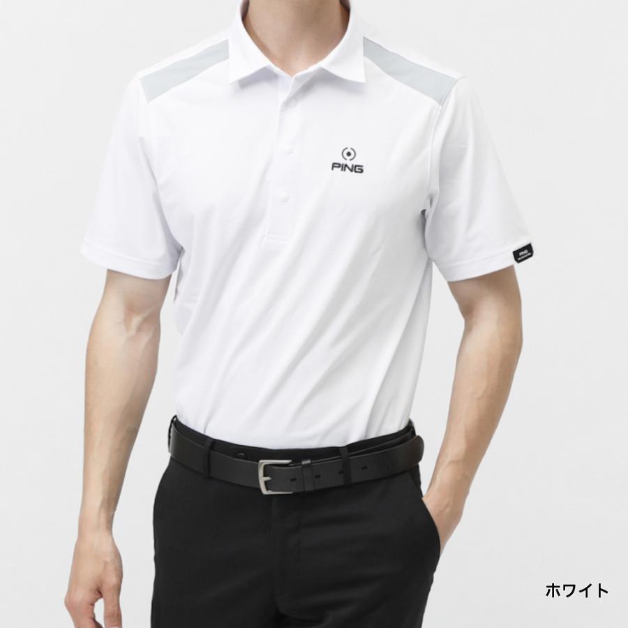 PING（ピン） ゴルフウェア 半袖シャツ 春 夏 六角柄ジャカード半袖