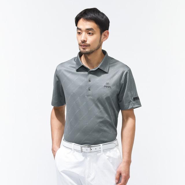 PING（ピン） ゴルフウェア 半袖シャツ 春 夏 ホールメッシュ総柄半袖