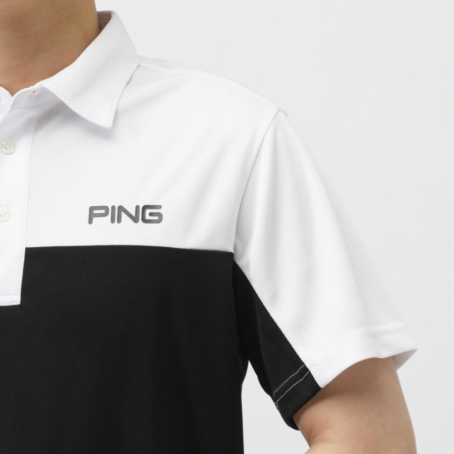PING（ピン） ゴルフウェア 半袖シャツ 春 夏 PEハニカムメッシュ半袖