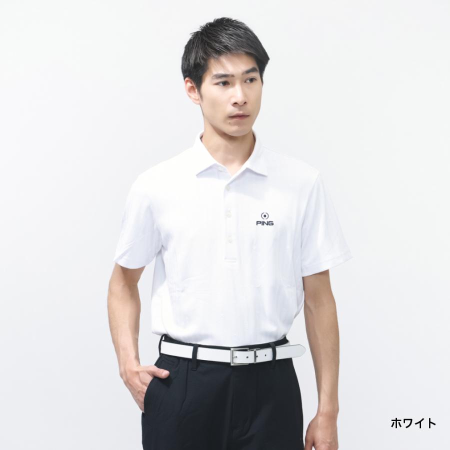 PING（ピン） ゴルフウェア 半袖シャツ 春 夏 ストライプジャカード