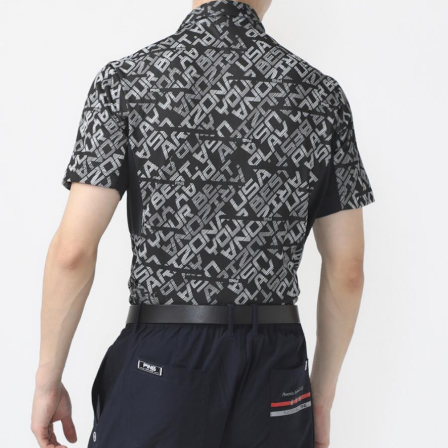 PING ピン ゴルフウェア 半袖シャツ 春 夏 バイアスデジタルロゴ