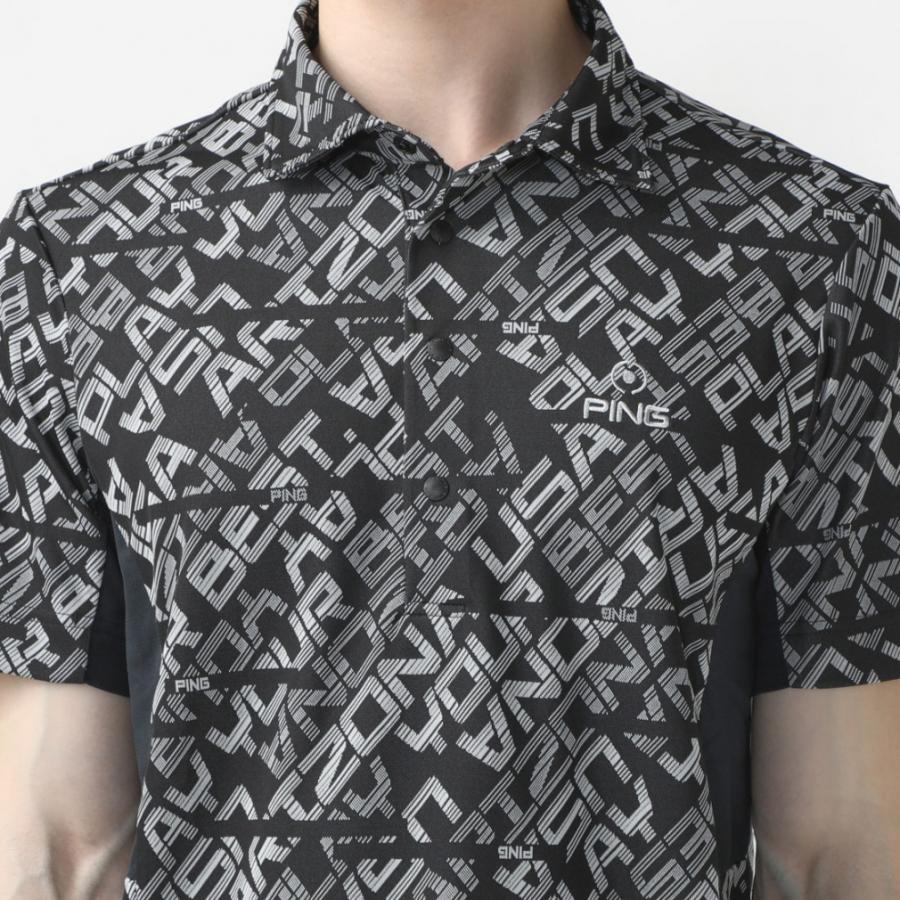 PING ピン ゴルフウェア 半袖シャツ 春 夏 バイアスデジタルロゴ