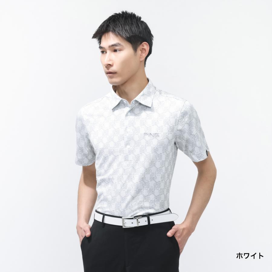 PING（ピン） ゴルフウェア 半袖シャツ 春 夏 AZモノグラムジャカード