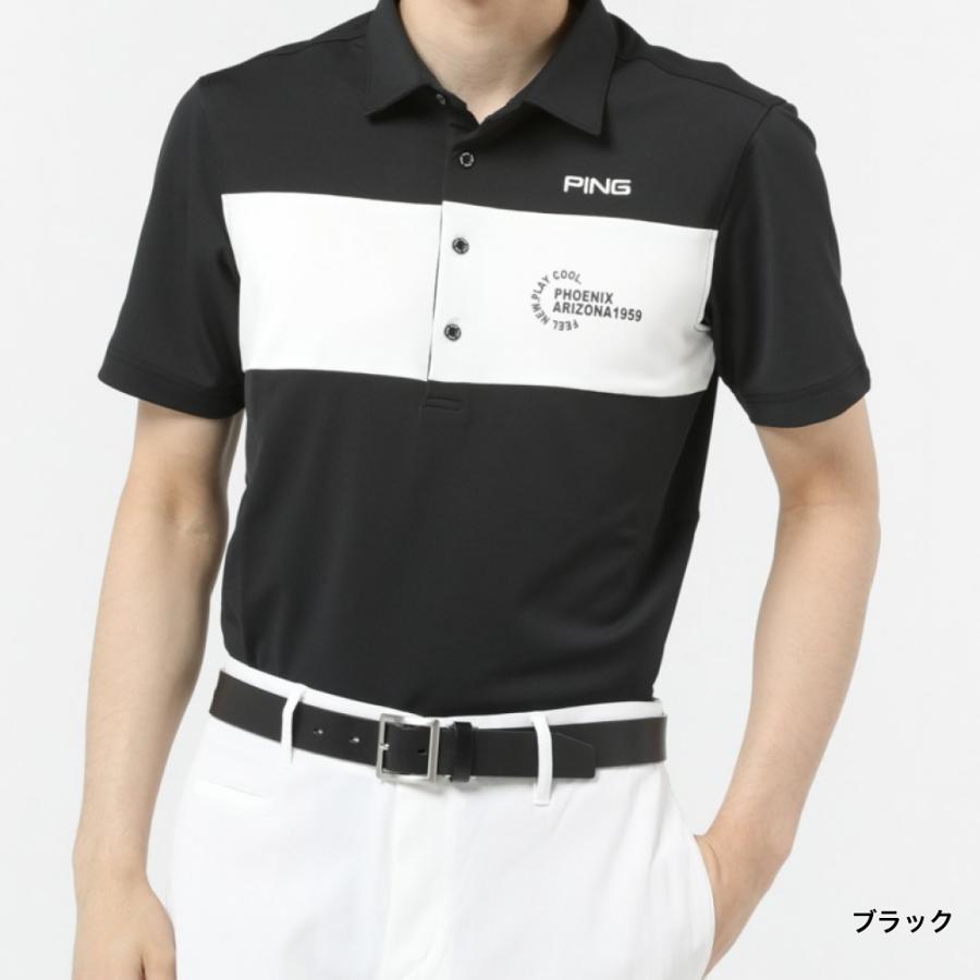 PING 黒 ポロシャツ PING APPAREL】半袖ニットポロシャツ ＜PERFORMANCE＞ (MENS