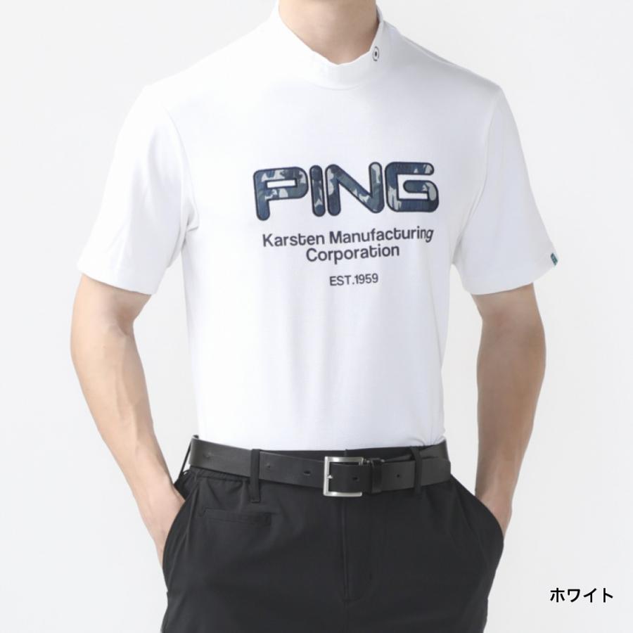 PING ゴルフシャツ PING ピン ゴルフウェア 半袖シャツ 春 夏 22SSハイネックシャツ