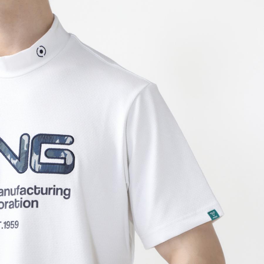 【夏物セール】PING 2025 春夏 ハイネックシャツ メンズ ゴルフウェア PING ピン ゴルフウェア 半袖シャツ 春 夏 ダブルメッシュ半袖