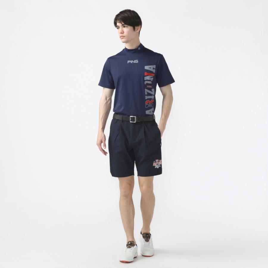 ピン ゴルフウェア 半袖シャツ 春 夏 ARIZONA柄ハイネックシャツ  