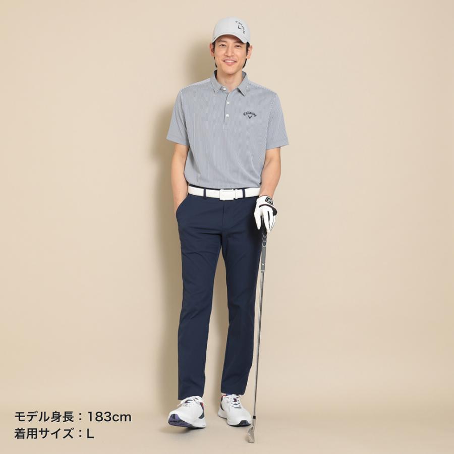 Callaway キャロウェイ ゴルフウェア 半袖シャツ 春 夏 ストライプジャ 