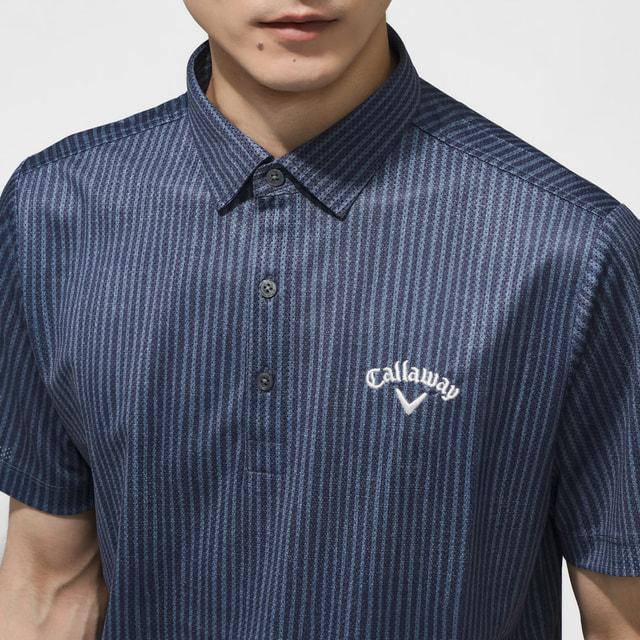 Callaway メンズシャツ 半袖 ネイビー　Lサイズ Callaway（キャロウェイ） ゴルフウェア 半袖シャツ 春 夏 かざあな